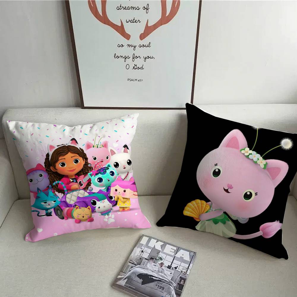 Cartoon Gabbys Mercat Cat Pillow Case Plush Fabric Soft Pillowcase Double Sided Print Cushion Cover Household Gifts