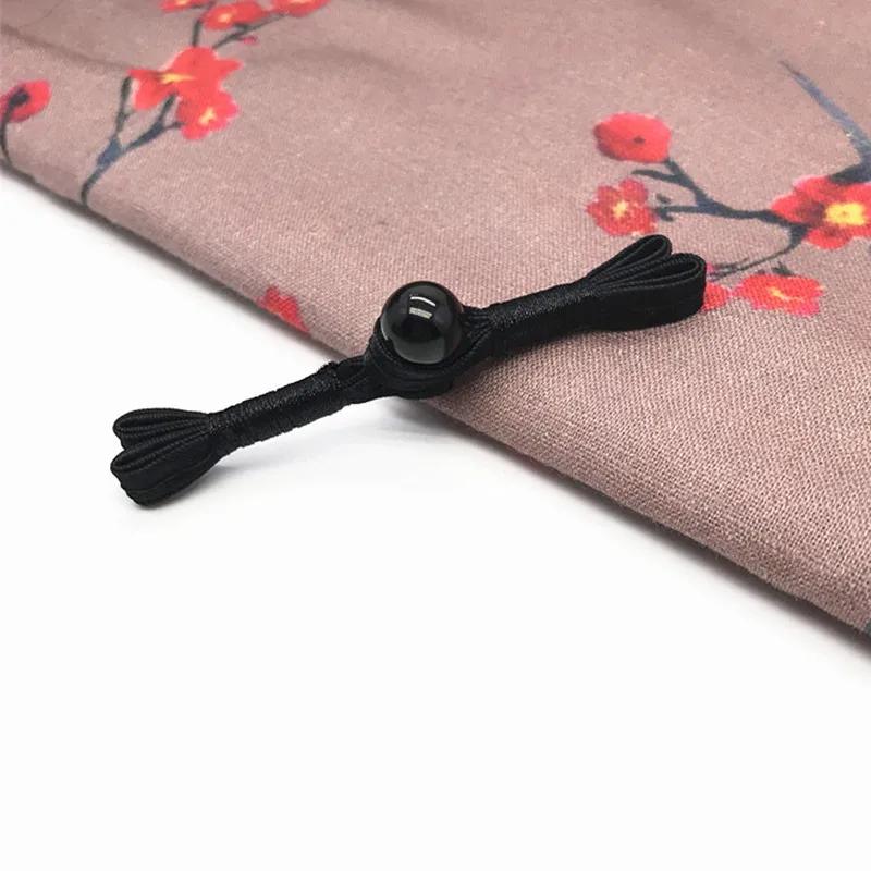 Imitation Jade Beads Cloth Button, Chinese Frog Closure Buttons, Knot Fastener, Decorative Cheongsam, 5 Pairs