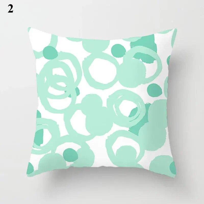 Fresh Fashion Mint Green Blue Pillowcase Living Room Sofa Office Cushion Cover Modern Simple Geometric Home Decor