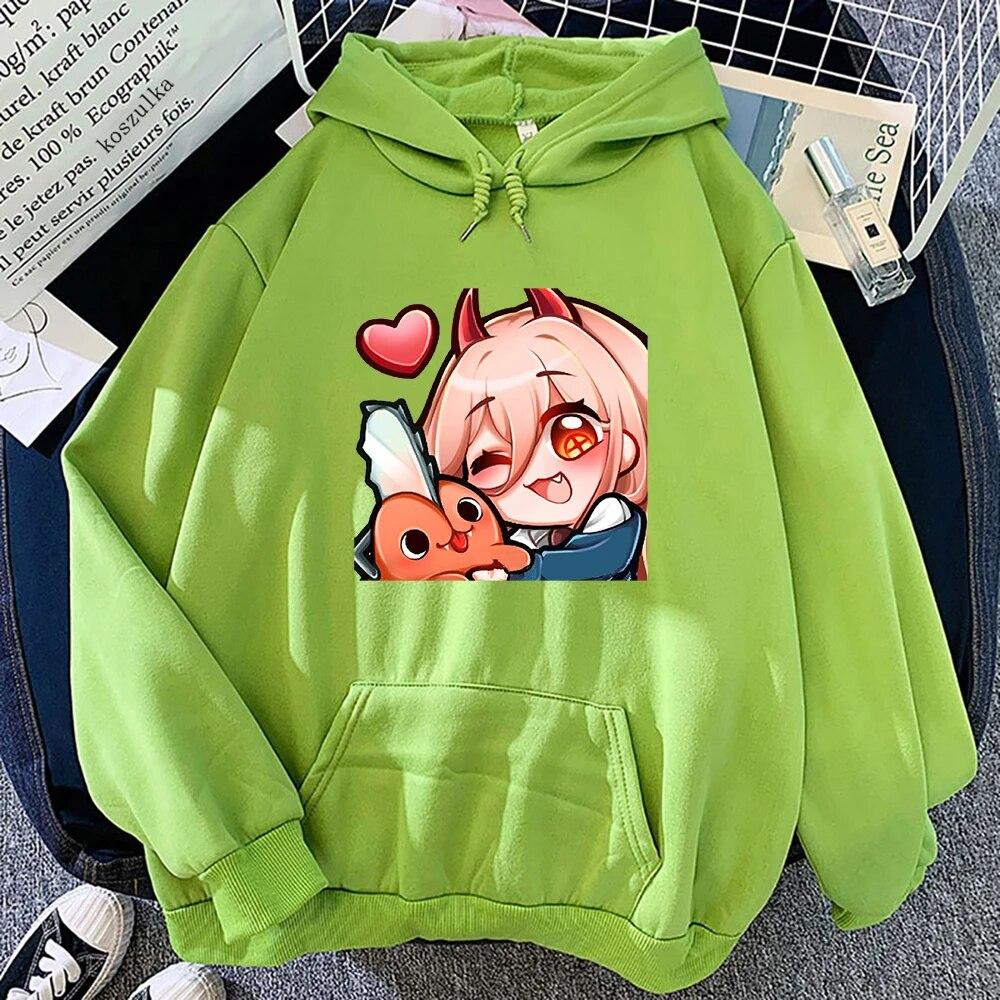 Anime Chainsaw Unisex Niedliche Pochita Power Hoodies Winter Warm Unisex/Damen Frühling/Herbst Unisex Sweatshirt Ästhetische Harajuku Sudaderas Unisex