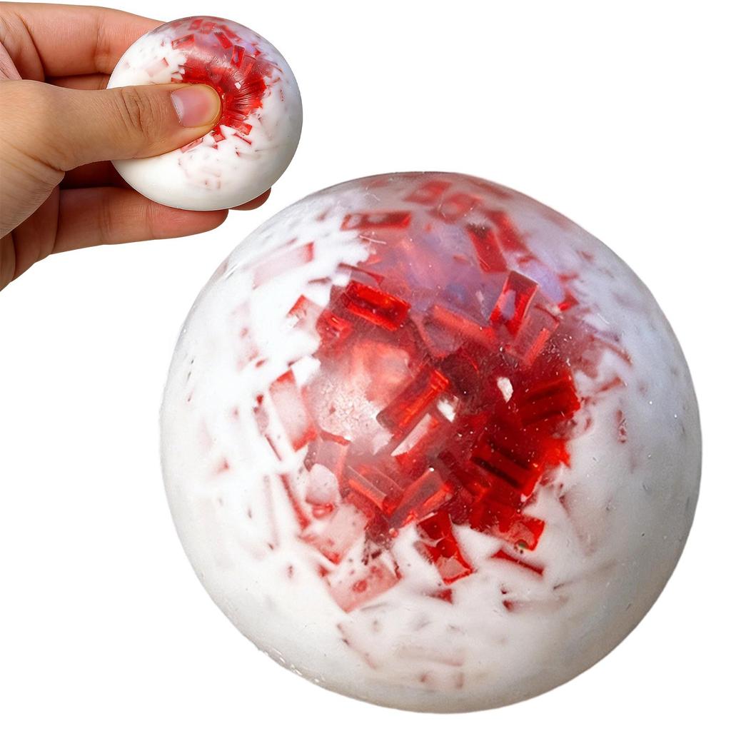 Squeeze Toys  Slow Rising Ice Cracked Crystal Ball Squishy Fidget Toy Frosted Ice Texture Pinch Stress Ball Anti-Anxiety Calming