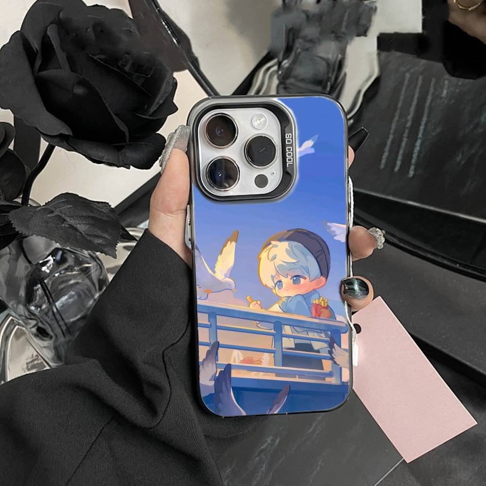 

O-Love And Deepspace Phone Case For iPhone17, 16,15,14,13,12 Pro Max Black Candy Matte Shockproof Cover iPhone13PROMAX