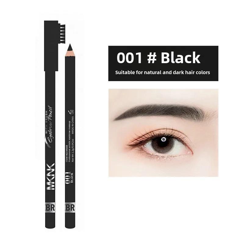 Wooden Double-Ended Eyebrow Pencil 4 Colors Waterproof Smudge Proof Eyeliner Pen Matte Long Lasting Chromogenic Makeup Pen