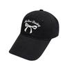 Spring/Summer Bow Embroidery Open-Top Hat: Women's Cute Ponytail Baseball Cap Fashion