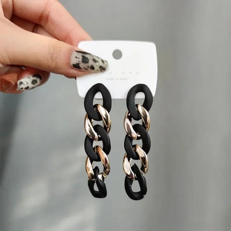 Панк Черные Серьги-Заявление для Женщин Винтажные Brincos Геометрическое Сердце Висячие Серьги Модные Украшения Необычные Серьги