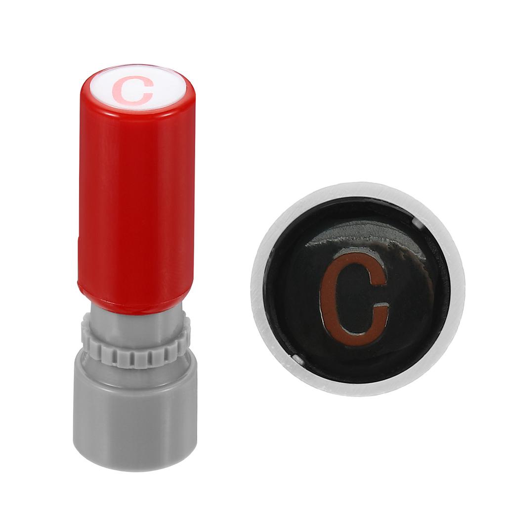 Abeceda Písmena Kulaté Razítko Dětské Dárky Hračky Samobarvicí Deska pro Scrapbooking Podložky s Barvou Razítkovací Blok do Třídy Červená 7mm