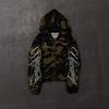 Men Women Streetwear Camo Print Zip Hoodie Y2K Casual Sweatshirt Teens