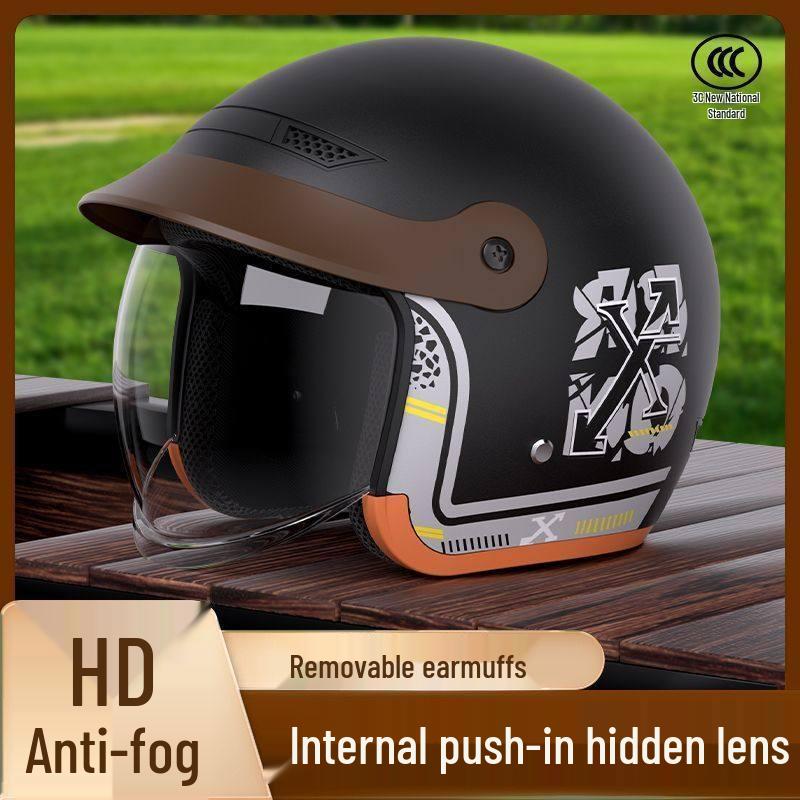 Certified 3C Electric Vehicle Helmet with Winter Ear Protection and Hidden Visor