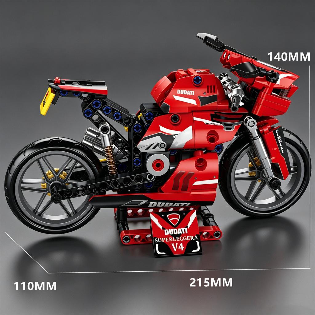 MOC Figurine City Series Motorcycle World Sports Car Building Blocks Motorcycle Supercar Small-Scale Model Toy