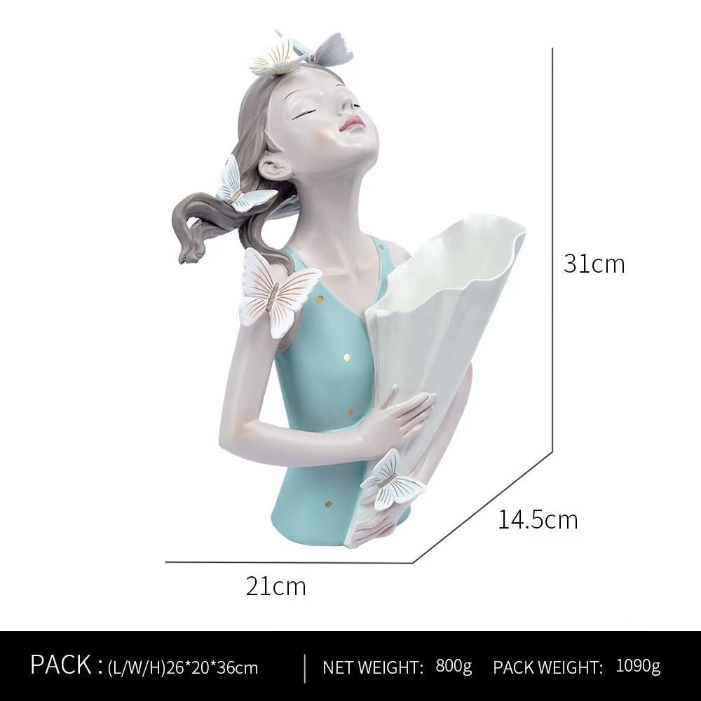 

Современные декоративные искусственные вазы для цветов, бабочки, девушки, скульптуры, украшения из смолы для интерьера, украшения для дома, вазы