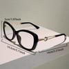 Metal Hollow-out Frame Anti Blue Light Cat Eye Eyeglasses Men Women Fashion Splicing Color Large Frame Street Photography Glasses
