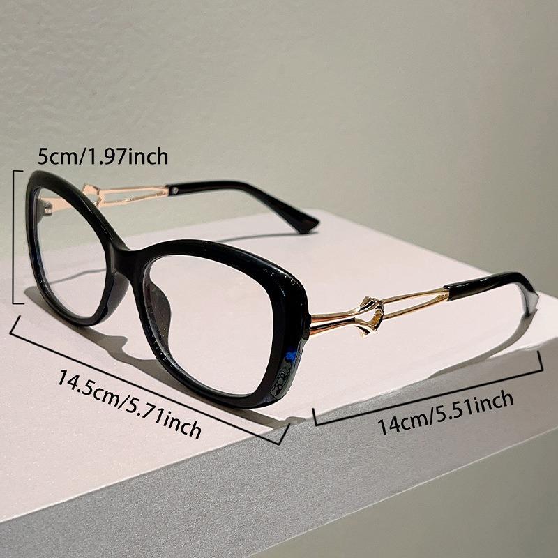 Metal Hollow-out Frame Anti Blue Light Cat Eye Eyeglasses Men Women Fashion Splicing Color Large Frame Street Photography Glasses