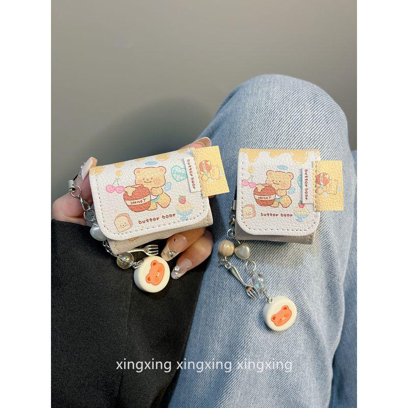 

Корейская серия Ins Милый мультяшный медведь с горшочком меда для защитного чехла Airpodspro Airpods4 Apple Bluetooth-гарнитура Чехол 2-е поколение 3-е поколение airpods3 Leather Honeypot Bear [single shell]]