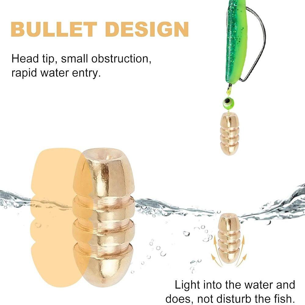 20pcs Brass Copper Fishing Sinkers Weights RIG 1.8g 3.5g 7g 10g Set for Soft Lure Rigging and Fly Tying Tackle Accessories 260319