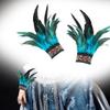 Feather Wrist Cuffs Feather Gloves Cuff Gothic Arm Warmers Faux Fur Sleeve for Halloween Costume Cosplay Decorations Masquerade