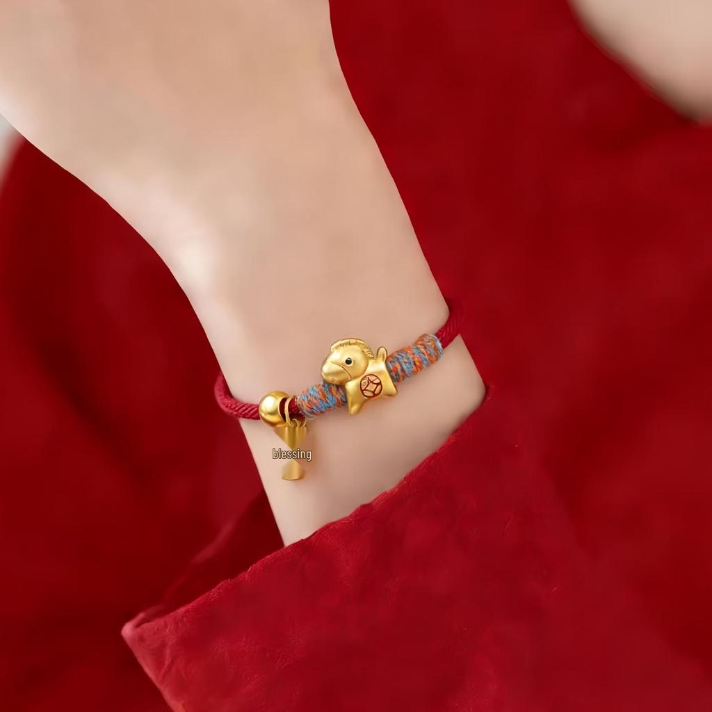 2026 Year of the Horse Red String Bracelet, Lucky Handmade Zodiac Token, Perfect New Year Gift