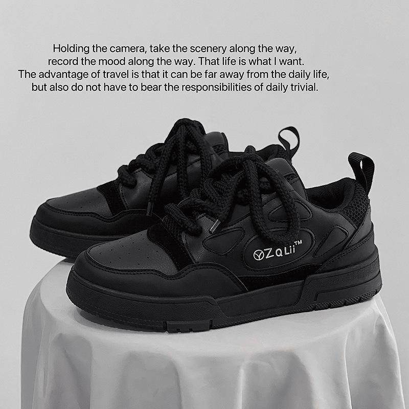 

2024 Осень Новая Мужская Обувь Удобные Дышащие Студенческие Кроссовки Мужская Повседневная Обувь Кроссовки на Шнуровке Мужские Лоферы 44 чёрный