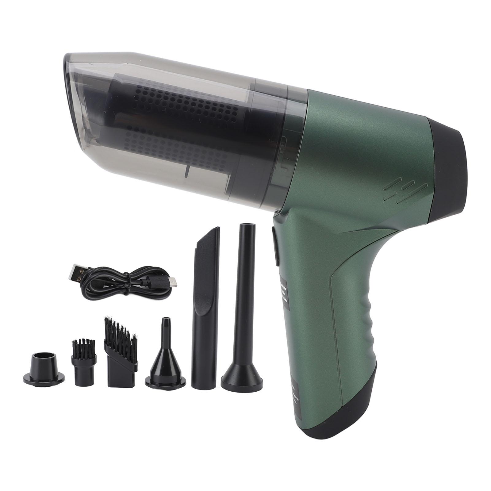 

3 в 1 портативный пылесос для автомобиля 12000 Па 4000 мАч перезаряжаемый бесщеточный двигатель беспроводной зелёный