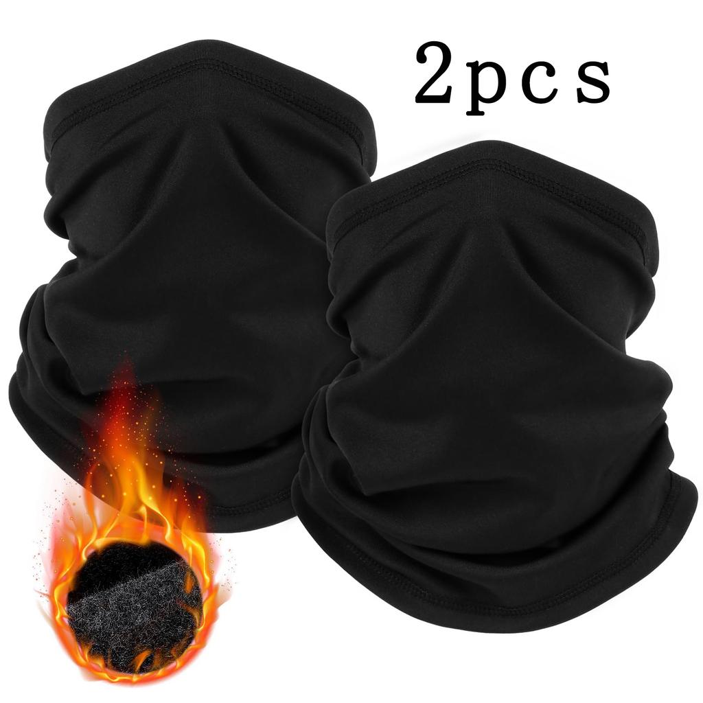 2 Pack Winter Neck Gaiter Warmer for Men&Women, Windproof Face Cover Fleece Face Mask Scarf for Cold Weather Sport