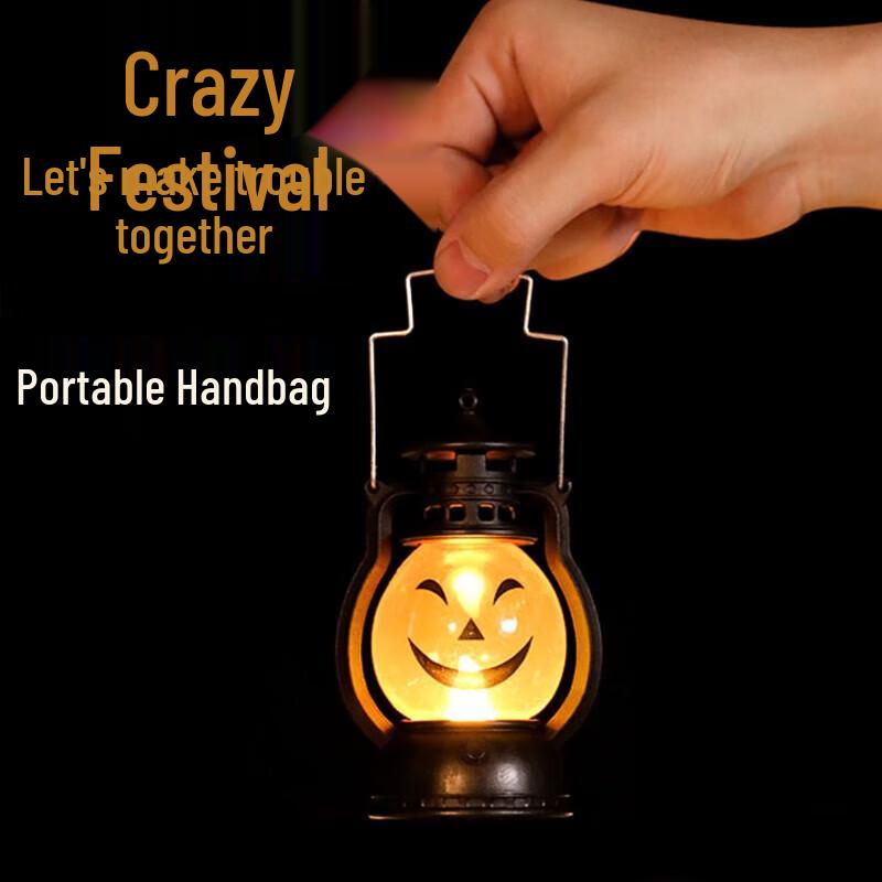 Lanterna de Mão de Abóbora Assustadora de Halloween