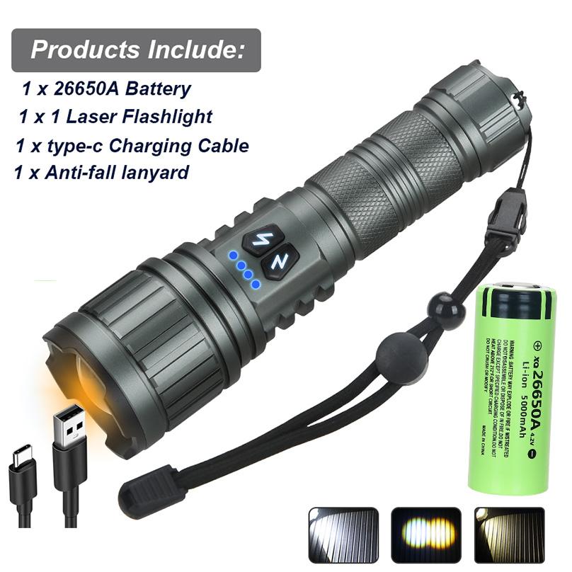 100000LM Super Bright Long Range LED Flashlight Tactical Flashlight Outdoor Waterproof Flashlight Camping Lantern Torch