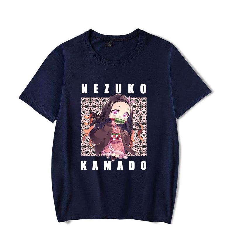 Anime Kamado Nezuko Print Short Sleeve T Shirts Men Shirts Summer Short Sleeved Male T-Shirts Comfy Soft Shirts Loose Tops