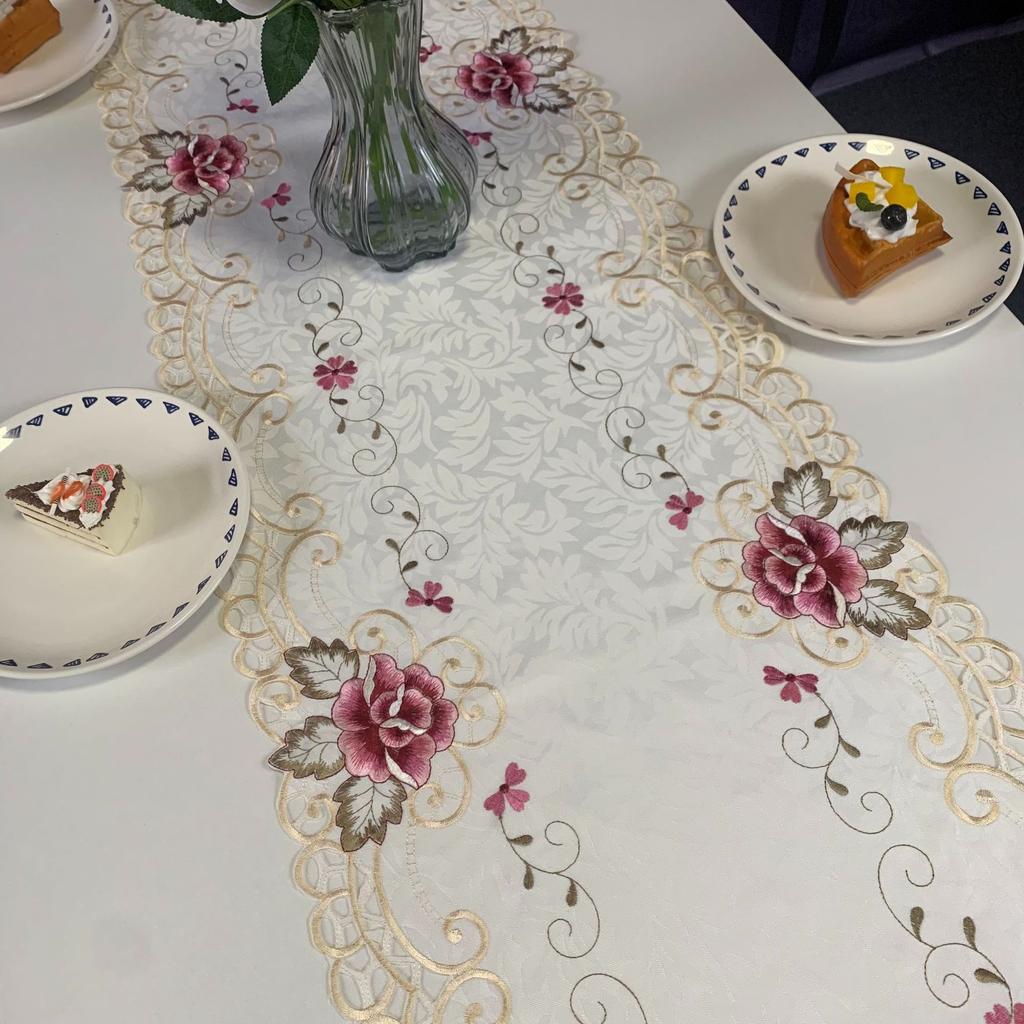 New Table Flag Modern Simple Flower Embroidery Hollow Coffee Table Tablecloth Tassel Suizi Table Flag