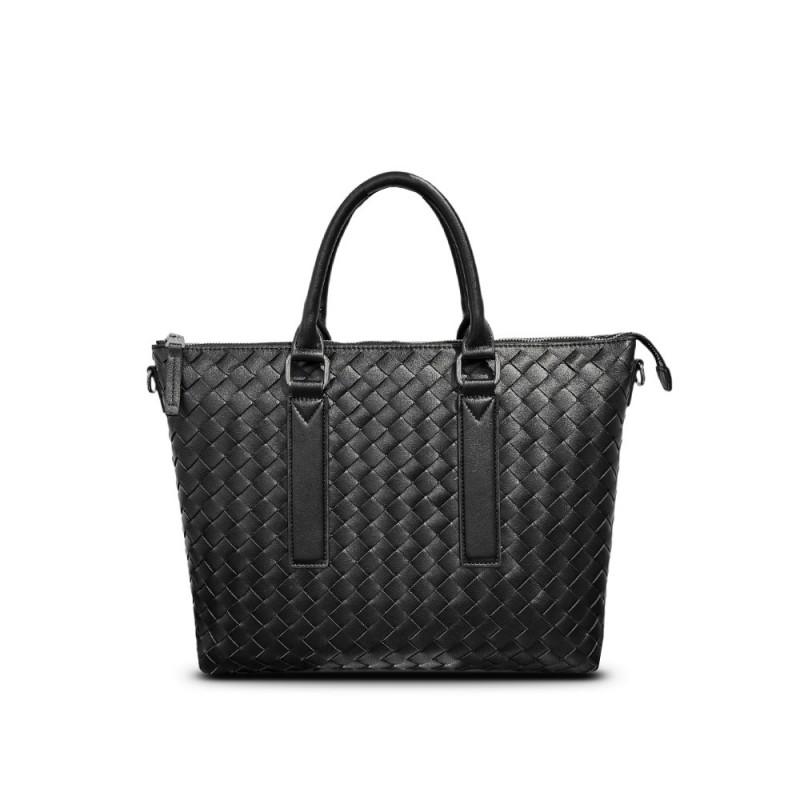 Pravá kůže Tkaná Velkokapacitní Aktovka Tote Bag Pánská Dámská Business Cestování Rameno Crossbody