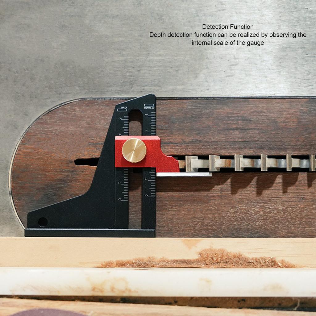 Height Gauge Aluminum Alloy Woodworking Saw Table Height Gauge Depth Measuring Ruler