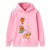 Kids Boys Girls Hoodie Cartoon Orange Cats Butterflies Print Pullover Hooded Sweatshirt Casual Birthday Party Streetwear Soft Warm Children