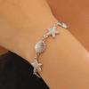 Gold Plated Starfish & Shell Jewelry Set, Ocean Themed Necklace, Earrings & Bracelet for Women