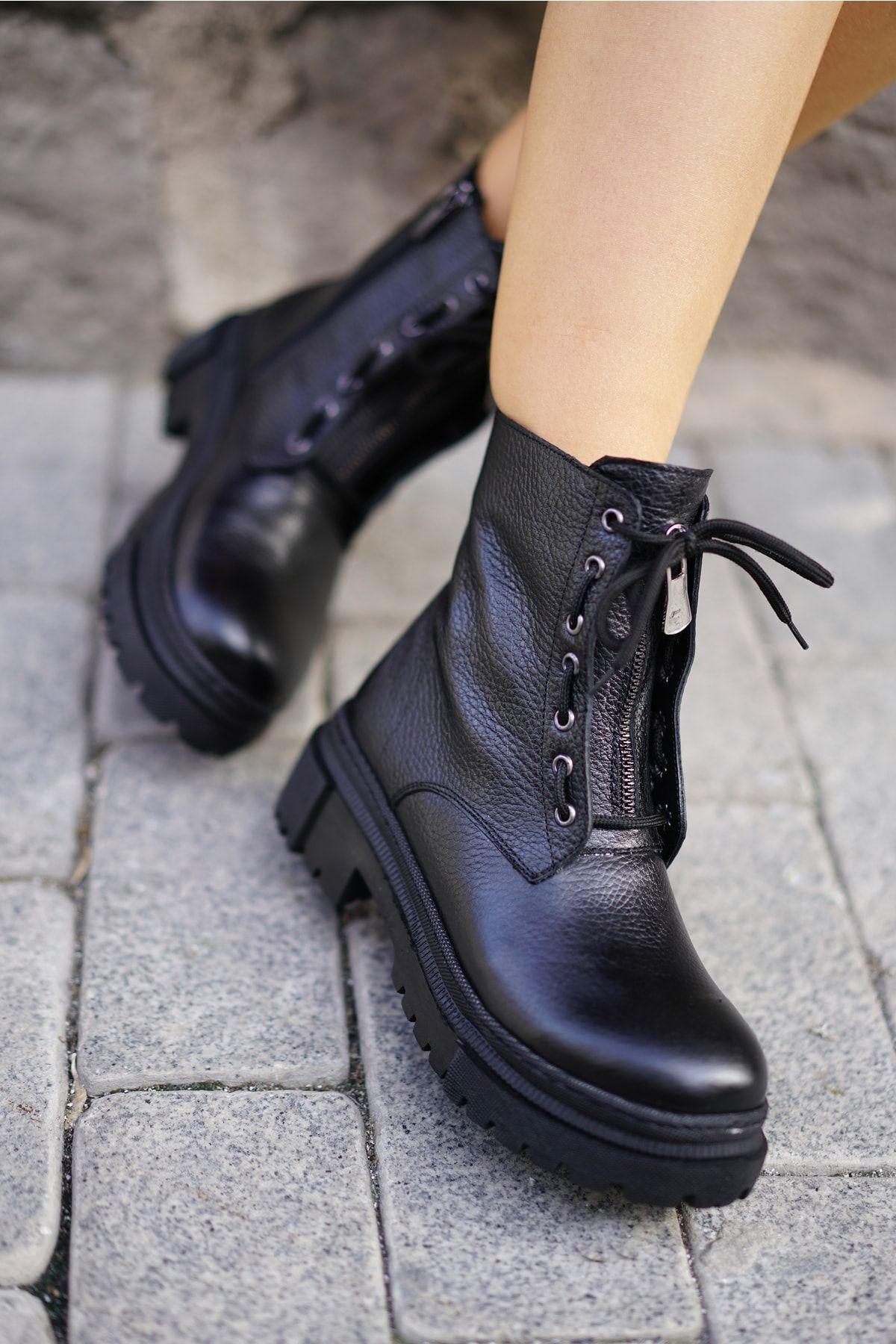 

Women Modern Stylish Fashion Genuine Leather Genuine Leather Women s Front And Side Femur Boots 37