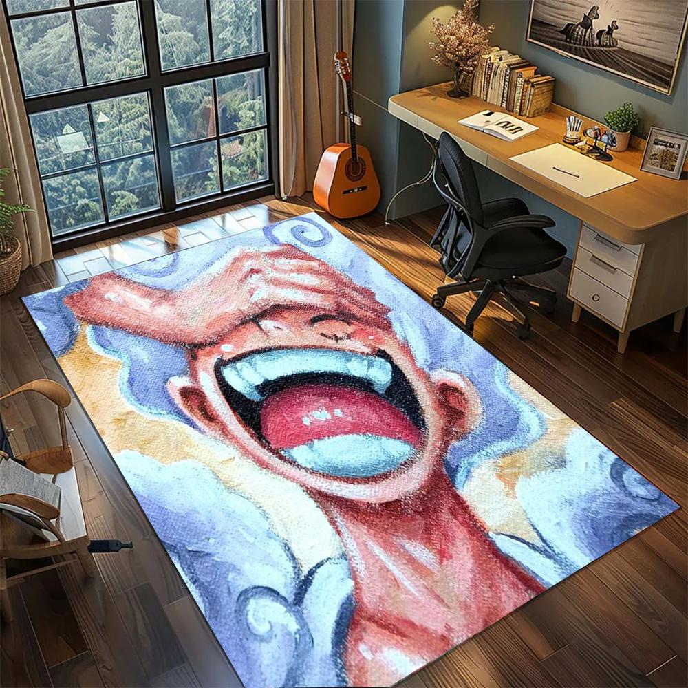 Luffy Large Indoor Stylish Rug, Non Slip Washable Carpet Floor Mat Home Gamer Bedroom Decor.-TING