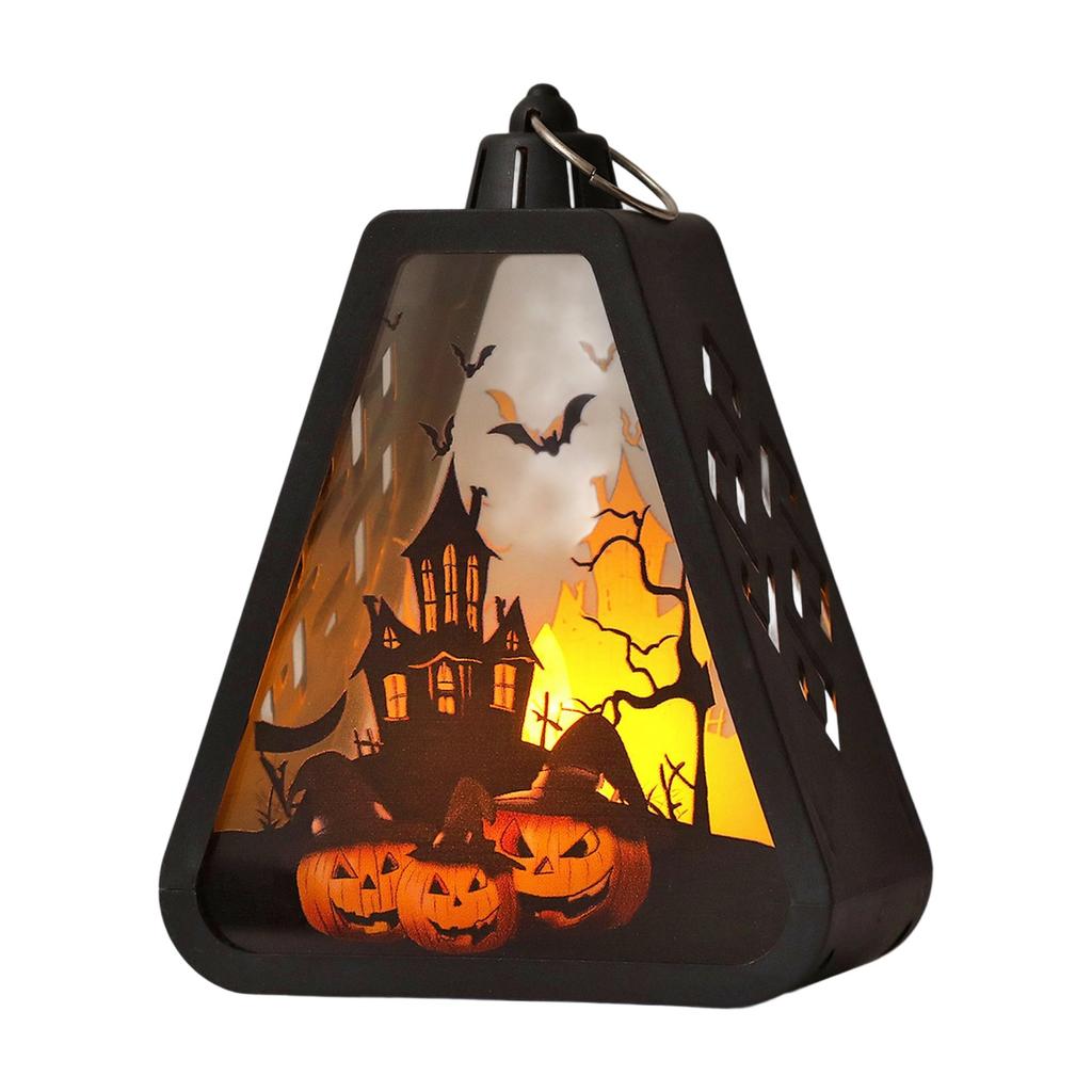 Halloween Lantern Hanging Decors Witch Pumpkin Castle Pattern Portable Lamp For Holiday Party Tabletop Decoration Gift