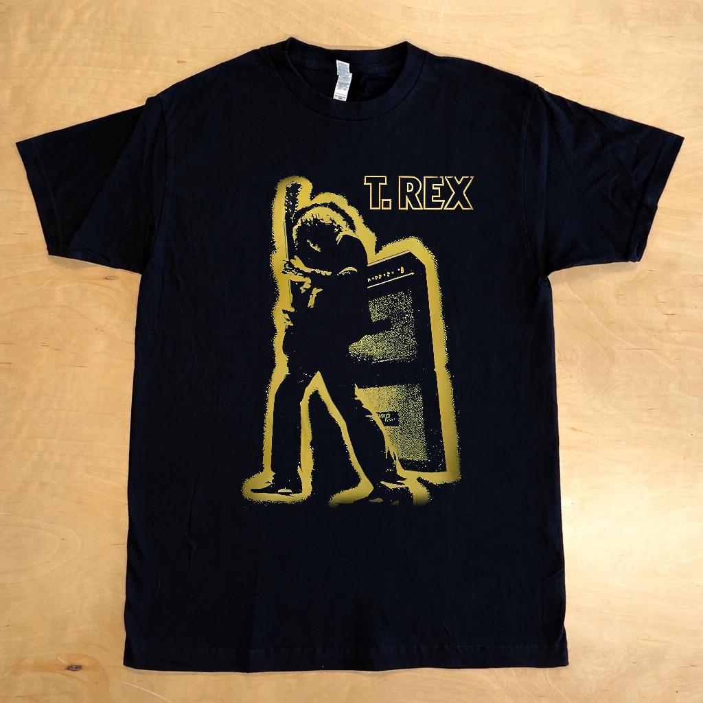 Cotton T-Shirt Featuring T. Rex Electric Warrior Album Design, Marc Bolan Dino T M