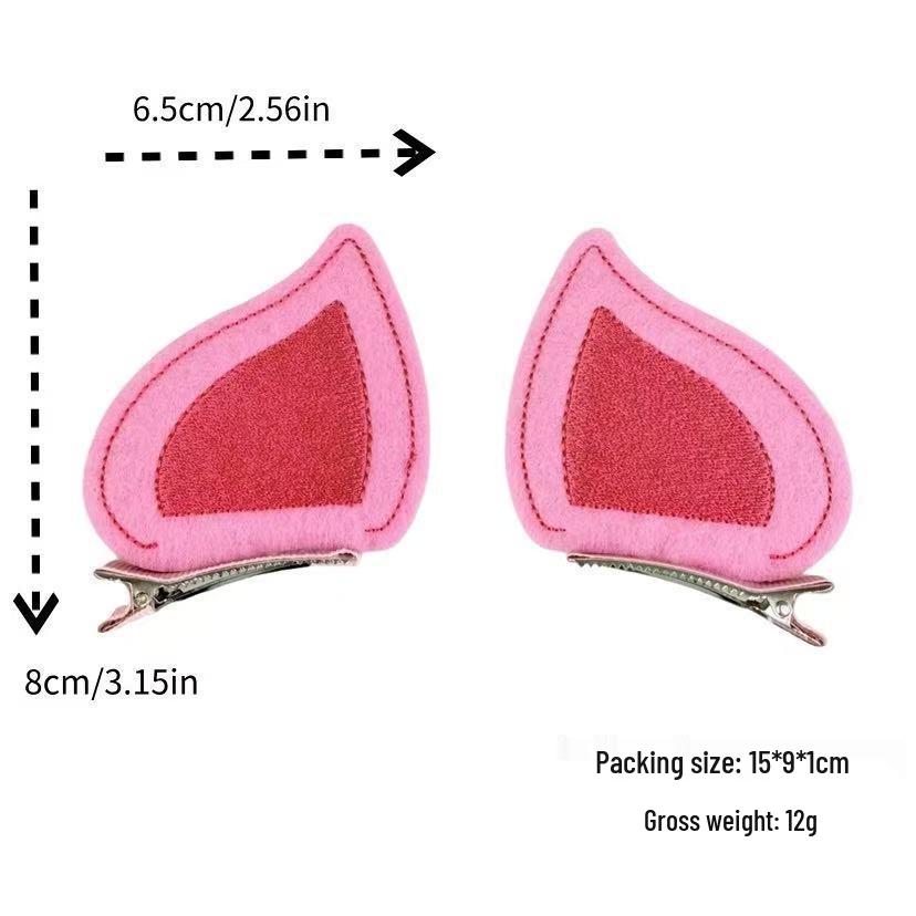 Mädchen Rosa Schweineohren Haarspangen - Niedliche Cartoon Tier Accessoires für Halloween Party & Cosplay