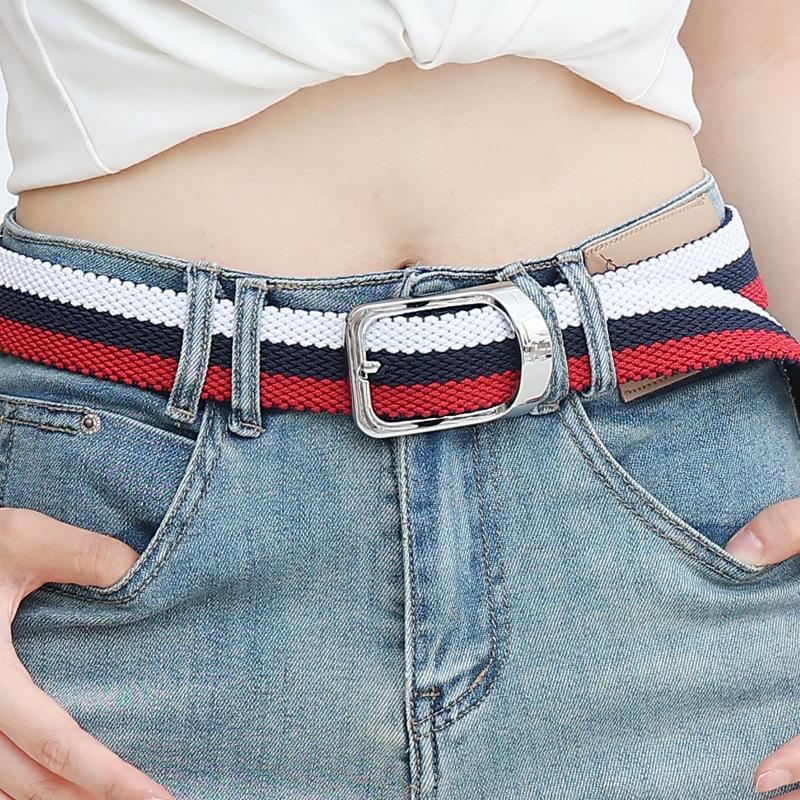 New Three-color Braided Belt Comfortable and Fashionable Casual Belt Elastic Elastic Webbing Belt Same Style for Men and Women