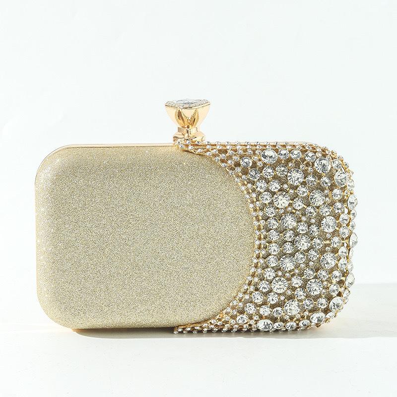 New Women Rhinestone Evening Bag Elegant Banquet Handbag Formal Dress Clutch Versatile Single‑Shoulder Crossbody Party Purse
