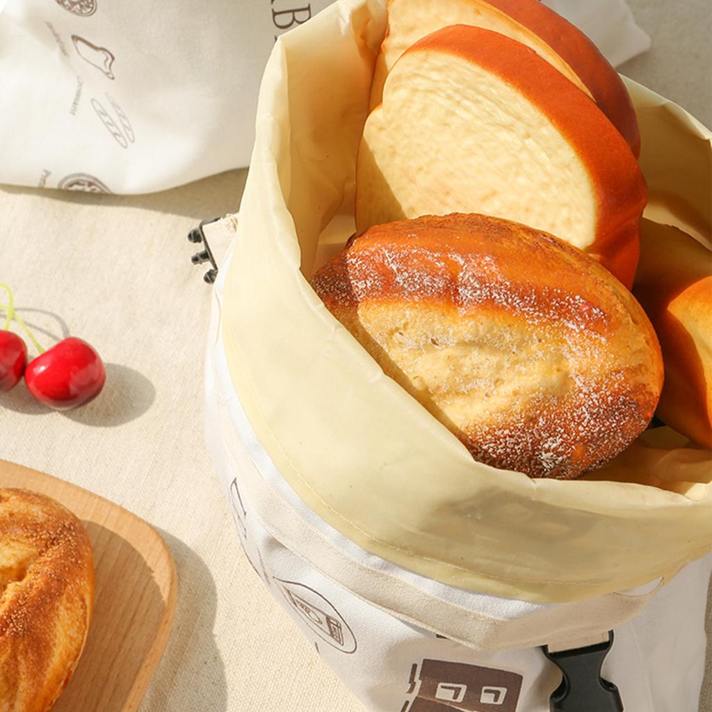 Washable Cotton Sandwich Carriers With Food Grade Wax Interior Compartment And Adjustable Drawstring Closure