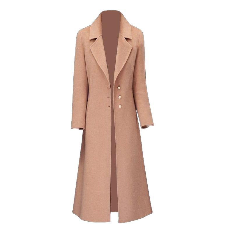 Cappotto Antivento in Lana Snellente da Donna - Sopra il Ginocchio, Caldo, per Primavera, Autunno, Inverno
