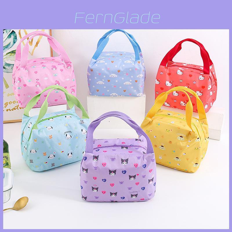 Kuromi Waterproof Cartoon Lunch Bag With Insulated Design For School And Office Use