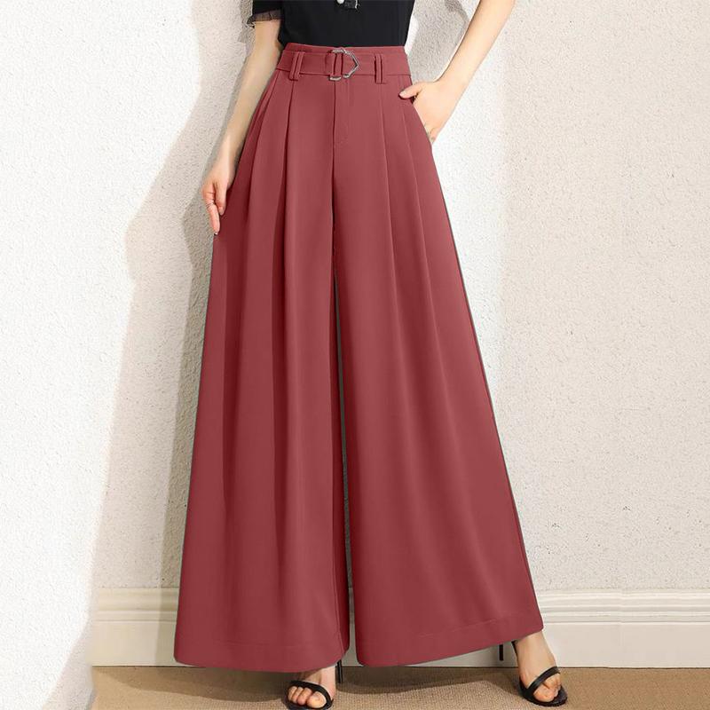 

Женские повседневные брюки ZANZEA с эластичной резинкой на спине и широкими штанинами 5XL камео розовый