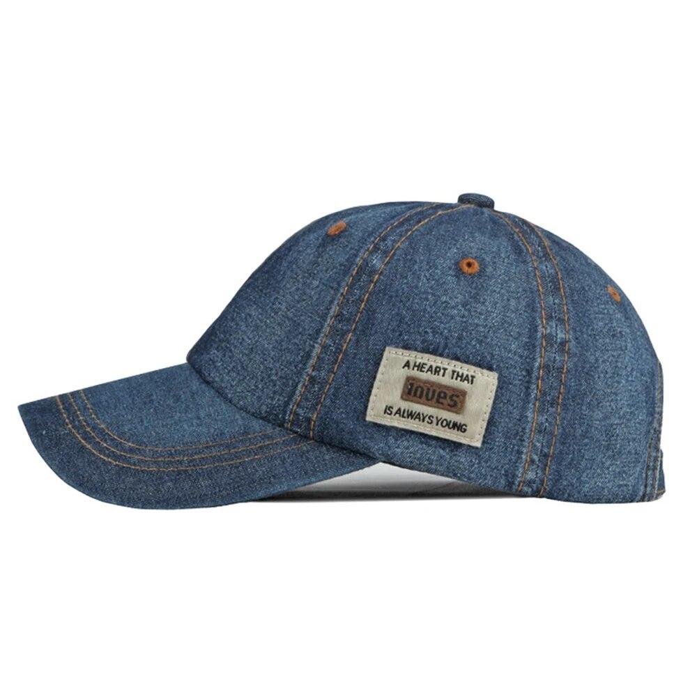 Streetwear Sky Blue Denim Baseball Cap High Quality Vintage Trucker Caps For Men Snapback Hip Hop Women Hat Bones Masculinos