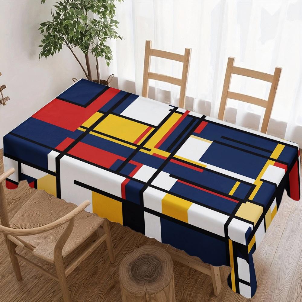 Jingyue Pet Unisex Abstract Geometric Rectangle Table Cloth For Table Decor Kitchen Dining Waterproof Reusable Tablecloth For Tables Indoor Outdoor