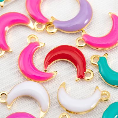 20pcs Stainless Steel Enamel Colorful Charm Cross Heart Moon Star Pendant for DIY Women Jewelry Making Necklace Earring Supplies