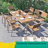 OEING Outdoor Dining Set with Teak-Finish Table and Chairs