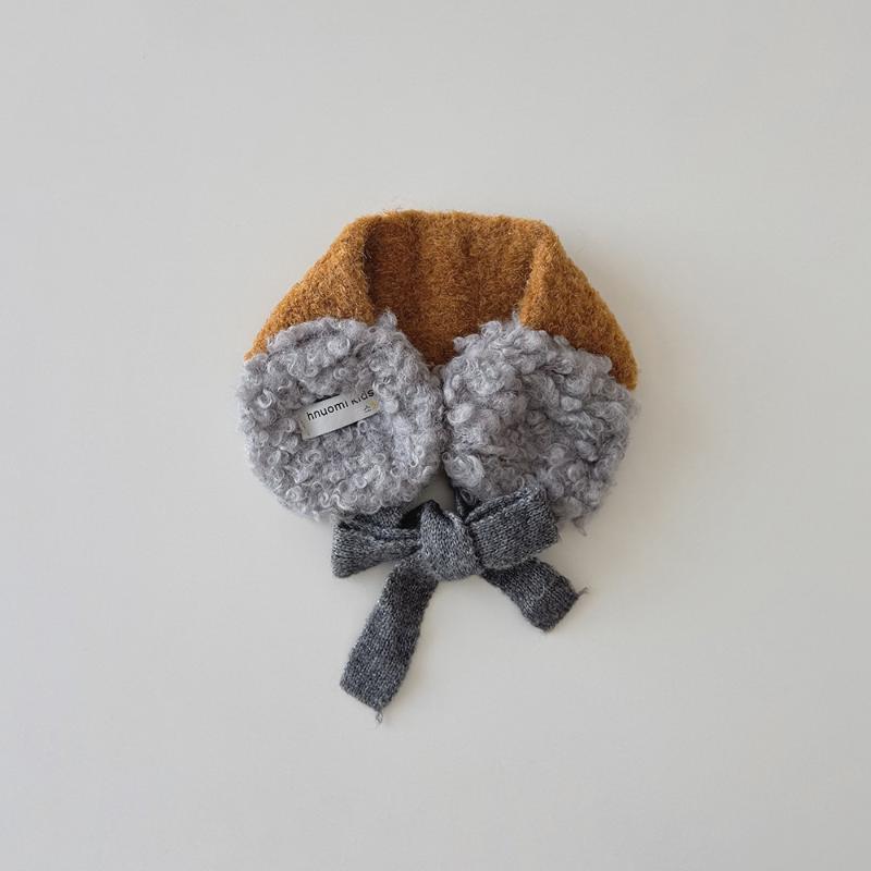 

Детские плюшевые наушники с завязанными ушками в стиле Инс, дизайн с цветовыми блоками, зимние теплые вязаные наушники, толстые теплые вязаные наушники