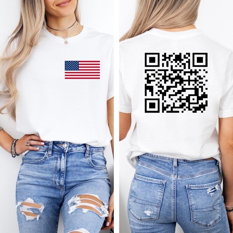 Trump Dance QR Code T Shirt Viral Trump Dance YMCA qr Code Shirt Trump Dance  LT Unisex T-Shirt L