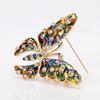 Colorful Drip Butterfly Brooch With Diamonds Animal Pin Elegant Commuter Fashion Brooch Badge Accessories