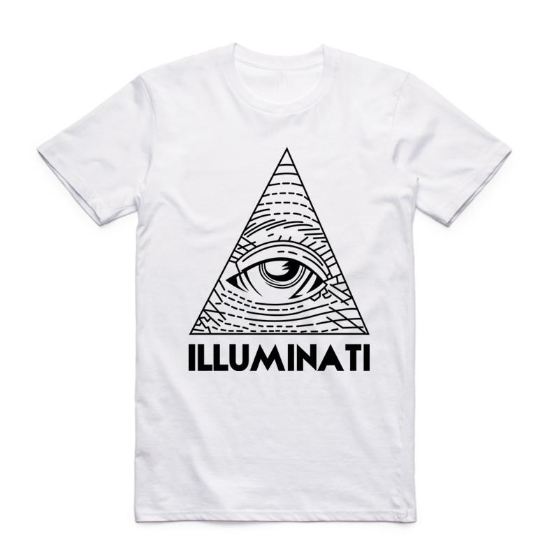 2019 Neue Mode Herren Print Vertraue Niemandem Illuminati Allsehendes Auge T-Shirt Kurzarm O-Ausschnitt Sommer Cooles Top T-Shirt